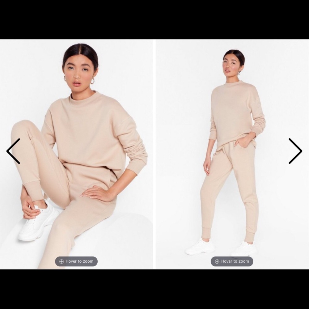 Nasty gal sweat set in beige